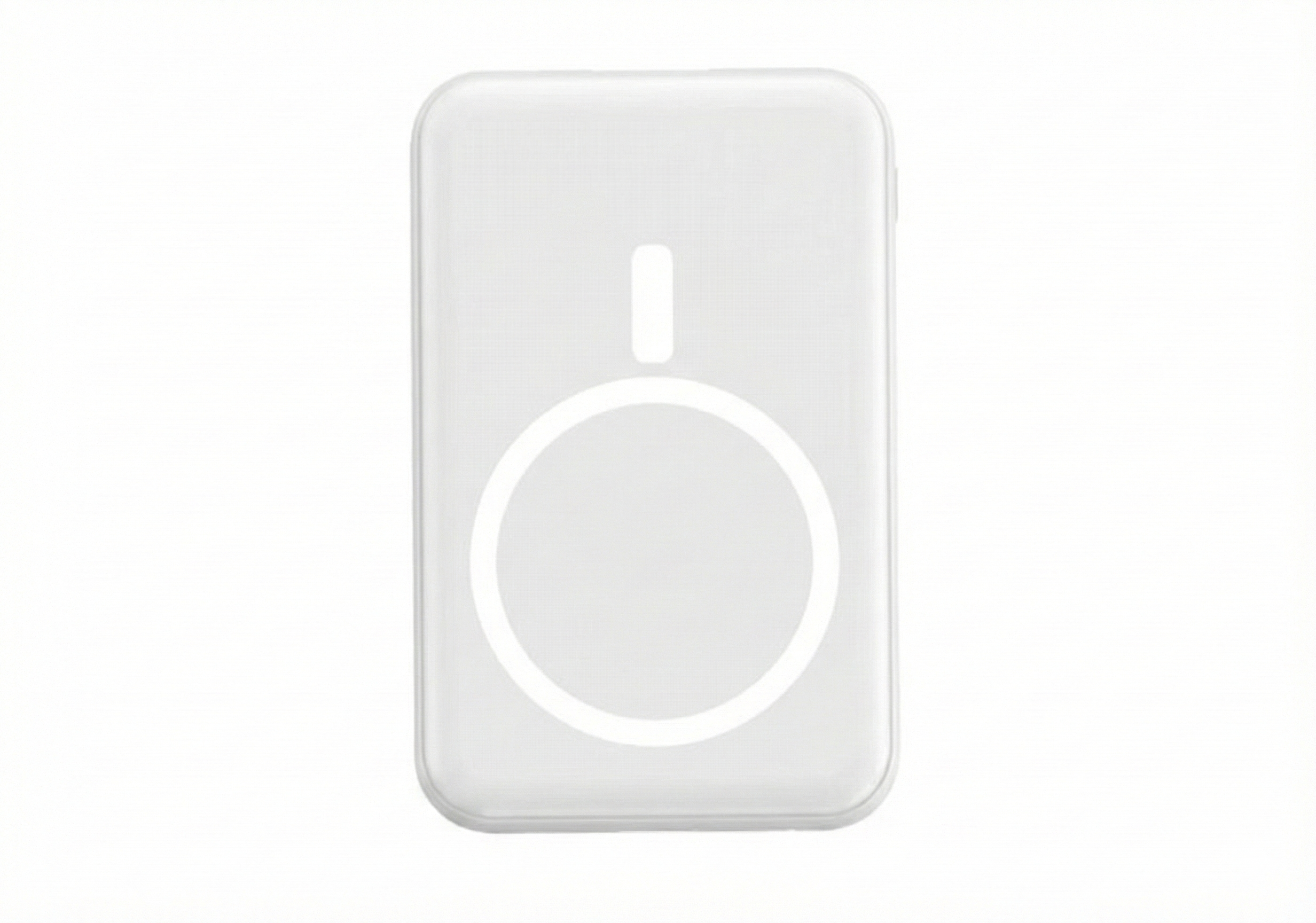 A sleek magnetic power bank showing the charging port.